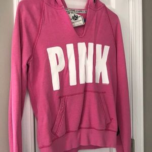 Pink v neck hoodie